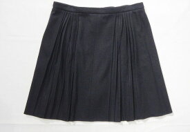 CHANEL シャネル スカート サイズ38 M レディーススカート 黒 ゴルフスカート プリーツ ウール混 古着 中古 c-003 c81-5149