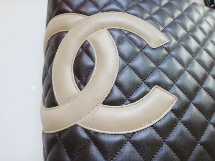楽天市場】美品 CHANEL シャネル カンボン GM ショルダーバッグ レザー 