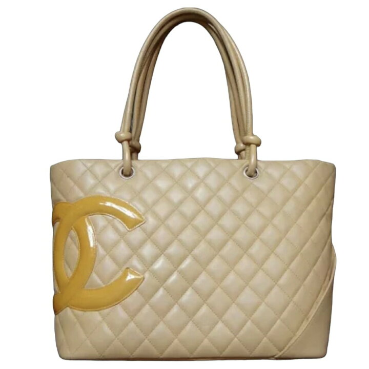 良品☆】CHANEL ショルダーバッグ カンボンライン / ベージュ 