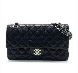 美品 CHANEL BAG シャネル バッグ マトラッセ ショルダー 25 チェーン ラムスキン 黒 レディース 定番 鞄 かばん 人気 本物 中古 10095809-g