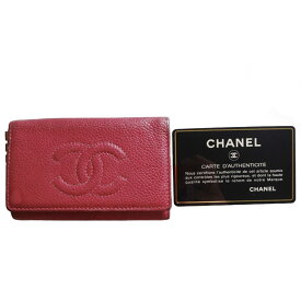 最大3万円超OFFクーポン配布！6/4 20:00-6/11 01:59◇CHANEL シャネル カメリア 赤 6連キーケース レザーレディース オールド シャネル 中古 c-002 c81-5192