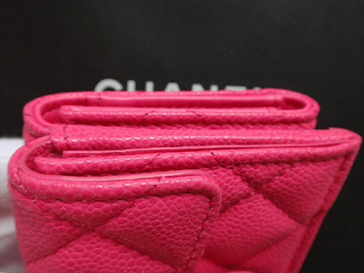 楽天市場】新品 CHANEL シャネル 財布 キャビア 三つ折りサイフ ピンク 