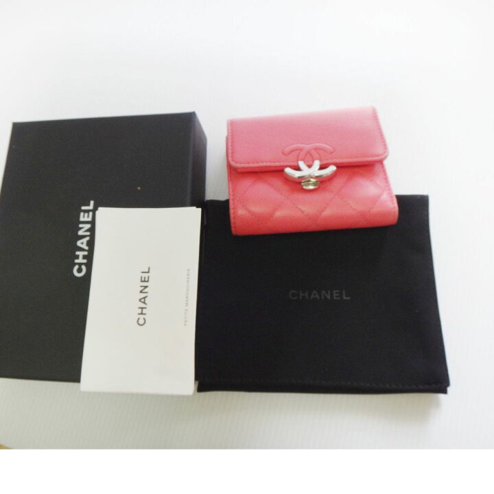 楽天市場】美品 CHANEL シャネル財布 キャビアスキン ハーフココ 折り  