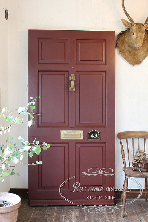 楽天市場 イギリスの古いドアノッカー付きドア 玄関ドア 室内ドア リノベーション リカムアクロス