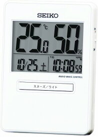 【送料無料】SEIKO CLOCK (セイコークロック) 置時計 トラベラ 電波 デジタル カレンダー 温度 湿度 表示 白 92×66×14mm SQ797W　※北海道・九州・沖縄・離島は別途送料（1080円〜2160円）温泉　登山　アウトドア　キャンプ　BBQ　サブ　ローテーブル　椅子　コンロ