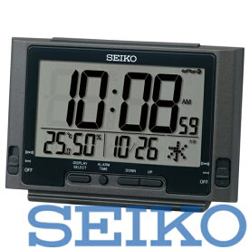 【送料無料】SEIKO セイコークロック 目覚まし時計 置時計 デジタル 電波 黒メタリック SQ320K　※北海道・九州・沖縄・離島は別途送料（1080円-2160円）