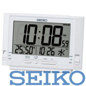 【送料無料】SEIKO セイコークロック 目覚まし時計 置時計 デジタル 電波 白パール SQ320W　※北海道・九州・沖縄・離島は別途送料（1080円-2160円）sq320k　ホワイト　かわいい　見やすい　プレゼント　お祝い　景品　グッズ