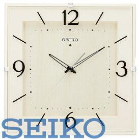 【送料無料】SEIKO CLOCK (セイコークロック) 掛け時計 電波 アナログ 四角型 アイボリー木目模様 KX398A　※北海道・九州・沖縄・離島は別途送料（1080円〜2160円）ホワイト　人気　KX397A 結婚祝い　新築祝い　KX398B 転勤　出張　ご挨拶　リフォーム　リノベーション