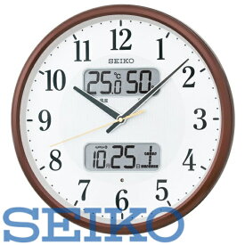 【送料無料】SEIKO CLOCK (セイコークロック) 掛け時計 電波 アナログ カレンダー・温度・湿度表示 茶メタリック KX383B　※北海道・九州・沖縄・離島は別途送料（1080円〜2160円）健康　サプリ　美肌　風邪予防　kx383s　デザイン　ブラック フライデー　予防　体調管理