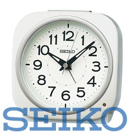 【送料無料】SEIKO CLOCK (セイコークロック) 目覚まし時計 夜でも見える KR519W　※北海道・九州・沖縄・離島は別途送料（1080円〜2160円）デザイナーズ　可愛い　おしゃれ　シック　木目　ホワイト　景品　ビンゴ　競馬　早起き　簡易ベッド　寝具　楽器　ピアノ　フルート