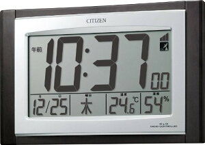 【送料無料】【CITIZEN/シチズン｜リズム時計】CITIZEN (シチズン) 掛け時計 置き時計 兼用 パルデジットコンビR096 温度表示 湿度表示 デジタル 電波時計 8RZ096-023　■送料無料※北海道・九州・