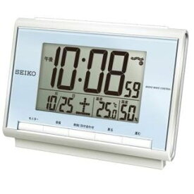 【送料無料】SEIKO CLOCK (セイコークロック) 目覚まし時計 電波 デジタル カレンダー・温度・湿度表示 薄青パール SQ698L　■送料無料※北海道・九州・沖縄・離島は別途送料（1080円〜2160円）sq698p ブラック 　SQ698S　人気　飴　フライデー