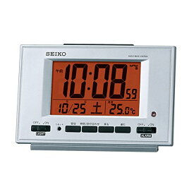 【送料無料】SEIKO CLOCK (セイコークロック) 目覚まし時計 電波 デジタル 自動点灯 カレンダー・温度表示 銀色メタリック SQ780S　※北海道・九州・沖縄・離島は別途送料（1080円〜2160円）オレンジ　空気清浄器　ホワイト　寿司　アメリカ 映画 フランス ショートムービー