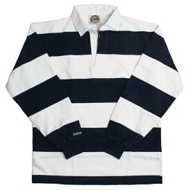 【送料無料】 BARBARIAN STK-002 12oz REGULER LONG SLEEVE RUGBY JERSEY "CANADA SPEC" ラガーシャツ 襟付き メンズ 長袖 ヘビーウエイト カナダ製 WHITE/NAVY S-XL