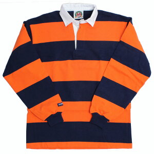 yz BARBARIAN STK-117 12oz REGULER LONG SLEEVE RUGBY JERSEY "CANADA SPEC" K[Vc ݕt Y  wr[EGCg Ji_ NAVY/ORANGE S-XL