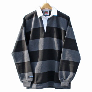 yz BARBARIAN STK-167 12oz REGULER LONG SLEEVE RUGBY JERSEY "CANADA SPEC" K[Vc ݕt Y  wr[EGCg Ji_ BLACK/COAL S-XL