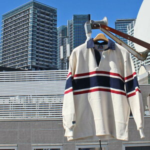 BARBARIAN "CANADA SPEC"@STK-212 12oz REGULER LONG SLEEVE RUGBY JERSEY K[Vc ݕt Y  wr[EGCg H ~ WINTER Ji_ Ji_{f@IVORY/SCARLET/NAVY@S-XL@K㗝Xi 