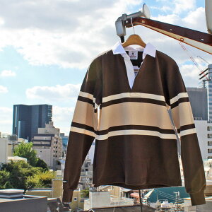 BARBARIAN "NEW JAPAN SIZE SPEC"@UFE-02 12oz REGULER LONG SLEEVE RUGBY JERSEY K[Vc ݕt Y  wr[EGCg Ji_ MOSS/IVORY/VEGASGOLD S-XL@K㗝Xi I