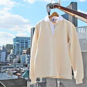 BARBARIAN "NEW JAPAN SIZE SPEC"@UFS-03 12oz REGULER LONG SLEEVE RUGBY JERSEY K[Vc ݕt Y  wr[EGCg Ji_ IVORY S-XL@K㗝Xi I