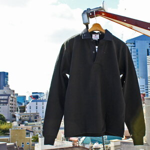 BARBARIAN "NEW JAPAN SIZE SPEC"@UFS-04 12oz REGULER LONG SLEEVE RUGBY JERSEY K[Vc ݕt Y  wr[EGCg Ji_ BLACK S-XL@K㗝Xi I