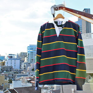 BARBARIAN "NEW JAPAN SIZE SPEC"@UFS-05 12oz REGULER LONG SLEEVE RUGBY JERSEY K[Vc ݕt Y  wr[EGCg Ji_ NAVY/GOLD/BOTTLE/RED S-XL@K㗝Xi I