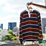 BARBARIAN "NEW JAPAN SIZE SPEC"　UFS-06 12oz REGULER LONG SLEEVE RUGBY JERSEY ラガーシャツ 襟付き …
