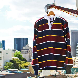 BARBARIAN "NEW JAPAN SIZE SPEC" UFS-06 12oz REGULER LONG SLEEVE RUGBY JERSEY ラガーシャツ 襟付き メンズ 長袖 ヘビーウエイト カナダ製 NAVY/GOLD/HARVARD/WHITE S-XL 正規代理店商品 送料無料!