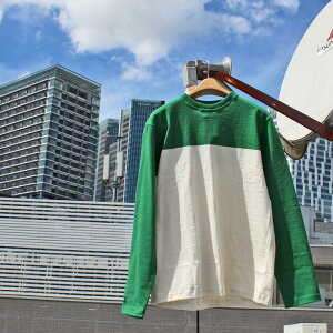 BARBARIAN "NEW JAPAN SIZE SPEC"@VFE-15 8oz CREW LONG SLEEVE RUGBY JERSEY N[lbN K[Vc Y  CgEGCg H ~ WINTER Ji_@PINE/IVORY@S-XL@K㗝Xi I