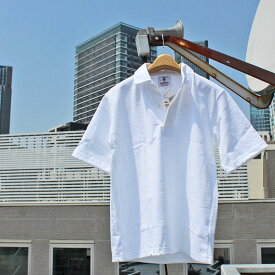 BARBARIAN "NEW JAPAN SIZE SPEC"　VSE-01 8oz REGULER SHORT SLEEVE RUGBY JERSEY ラガーシャツ 襟付き メンズ 半袖 ライトウエイト カナダ製 WHITE S-XL　正規代理店商品 送料無料！