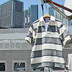 BARBARIAN "NEW JAPAN SIZE SPEC"@VSE-05 8oz REGULER SHORT SLEEVE RUGBY JERSEY K[Vc ݕt Y  CgEGCg Ji_ IVORY/BOTTLE/OXFORD/NAVY S-XL@K㗝Xi I