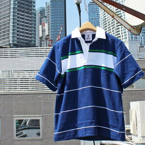 BARBARIAN "NEW JAPAN SIZE SPEC"@VSE-11 8oz REGULER SHORT SLEEVE RUGBY JERSEY K[Vc ݕt Y  CgEGCg Ji_ DEEP OCEAN/KELLY/WHITE S-XL@K㗝Xi I