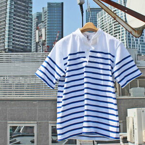 BARBARIAN "NEW JAPAN SIZE SPEC"@VSE-15 8oz HENLEY SHORT SLEEVE RUGBY JERSEY w[lbN K[Vc Y  CgEGCg Ji_ WHITE/ROYAL S-XL@K㗝Xi I