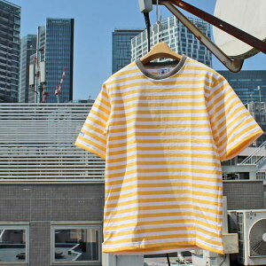 BARBARIAN "NEW JAPAN SIZE SPEC"@VSE-17 8oz CREW SHORT SLEEVE RUGBY JERSEY N[lbN K[Vc Y  CgEGCg Ji_ YELLOW/WHITE/GRAPHITE S-XL@K㗝Xi I