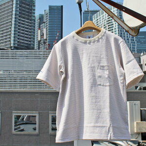 BARBARIAN "NEW JAPAN SIZE SPEC" VSE-18 8oz POCKET CREW SHORT SLEEVE RUGBY JERSEY ポケット クルーネック ラガーシャツ メンズ 半袖 ライトウエイト カナダ製 WHITE/IVORY/BEIGE/TAUPE S-XL 正規代理店商品 送料無料!