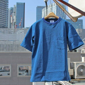 BARBARIAN "NEW JAPAN SIZE SPEC"@VSE-19 8oz POCKET CREW SHORT SLEEVE RUGBY JERSEY |Pbg N[lbN K[Vc Y  CgEGCg Ji_ NAVY/DARK OCEAN/ROYAL/CYAN S-XL@K㗝Xi 