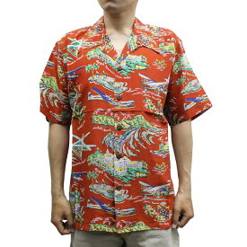 【送料無料】 Avanti 1173 AIRWAYS Vintage-style Silk Aloha Shirt ヴィンテージスタイル アロハシャツ シルク100% 半袖 MENS メンズ RED レッド S-L
