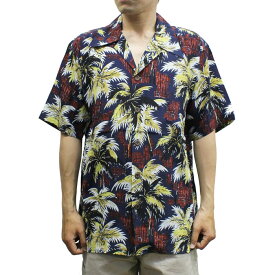 【送料無料】 Avanti 1190 BREEZE Vintage-style Silk Aloha Shirt ヴィンテージスタイル アロハシャツ シルク100% 半袖 MENS メンズ NAVY ネイビー S-L
