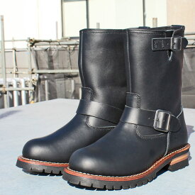 Schott ショット　S23001 ENGINEER BOOTS エンジニア ブーツ　LEATHER BOOTS レザーブーツ WORK BOOTS ワークブーツ カジュアル シューズ レザー シューズ 靴 本革 牛革　MENS メンズ LADIES レディース　BLACK ブラック　25.5cm-27cm　送料無料！