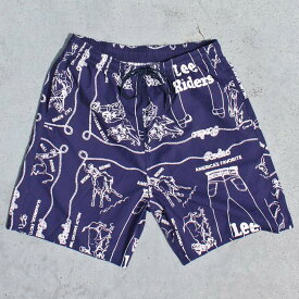 Lee LM8458 ATHLETIC SHORTS アスレチック ショーツ　RAYON × COTTON レーヨン × コットン　MENS メンズ LADIES レディース ユニセックス　Lee Vintage Bandanna Print リー ヴィンテージ バンダナ プリント SHORT PANTS ショートパンツ　204 NAVY　送料無料！