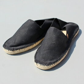 LA MAISON DE L'ESPADRILLE　400-7-5S ESPADRILLE PATIN SOLID エスパドリーユ ソリッド　大人カジュアル タウンユース リゾートサンダル 夏物 フランス製　MENS メンズ LADIES レディース ユニセックス　NOIR BLACK 40(25cm)-44(28cm)　送料無料