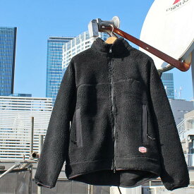 Vincent et Mireille ヴァンソン エ ミレイユ　BOA ZIP STAND JACKET ボア ジップ スタンド ジャケット　FLEECE JACKET フリース ジャケット STAND COLLAR スタンドカラー　MENS メンズ LADIES レディース　WINTER 冬物 防寒　BLACK ブラック 40-42　送料無料！