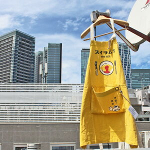 AND PACKABLE �A���h �p�b�J�u�� PACKABLE APRON �p�b�J�u�� �G�v���� WASHABLE COTTON PRINT APRON �v�����g �E�H�b�V���u�� �R�b�g�� MENS �����Y LADIES ���f�B�[�X ���j�Z�b�N�X�@��80cm×�c80cm�@Retro Omelet Rice 