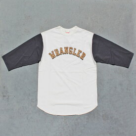 Wrangler　WT5146 US ORIGINALS BASEBALL TEE ベースボール Tシャツ 7分袖 Tシャツ　ラングラー ロゴ プリント シンプル VINTAGE ヴィンテージ CLASSIC クラシック デザイン おしゃれ MENS メンズ LADIES レディース ユニセックス　76 WHITE × CHARCOAL　M-L　送料無料！