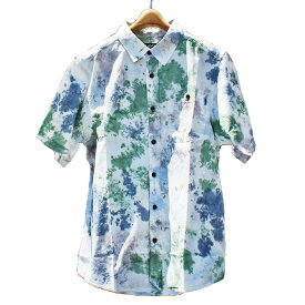 【送料無料】 KAVU カブー Excellent Adventure Shirt エクセレント アドベンチャー 半袖 ボタン シャツ Tie Dye タイダイ SNAP BUTTON スナップボタン 半袖 夏物 OUTDOOR CAMP アウトドア キャンプ MENS メンズ LADIES レディース ユニセックス Chill Wave M-L