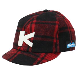 【送料無料】 KAVU カブー Check Baseball Cap Wool チェック ベースボール キャップ ウール SHORT BRIM CAP ショートブリムキャップ MENS メンズ LADIES レディース WINTER 冬物 日本製 Red レッド
