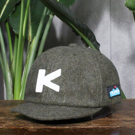 KAVU カブー　Wool BaseBall Cap ウール ベースボール キャップ　SHORT BRIM CAP ショート ブリム 短ツバ キャップ シニール ワッペン ロゴ ローキャップ LOW CAP 防寒 サイズ調節可能 MENS メンズ LADIES レディース WINTER 冬物 日本製 Olive オリーブ 送料無料！