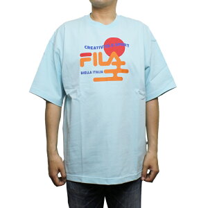 �y���������z FILA Heritage Collection FS3049 Graphic Tee �O���t�B�b�N T�V���c Print Crew Neck �v�����g �N���[�l�b�N ���� MENS �����Y LADIES ���f�B�[�X 10 SAXE BLUE M-L