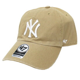 【ネコポス便対応】 47Brand MLB01729 Yankees ’47 CLEAN UP ヤンキース '47クリーンナップ MENS メンズ LADIES レディース オールシーズン対応 MLB 帽子 Khaki x White logo カーキ