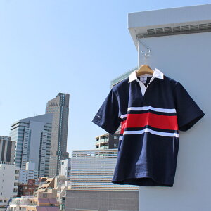 BARBARIAN "NEW JAPAN SIZE SPEC"@24SS-05 8oz REGULER SHORT SLEEVE RUGBY JERSEY K[Vc ݕt Y  CgEGCg Ji_@NAVY/WHITE/RED@S-XL@K㗝Xi@I