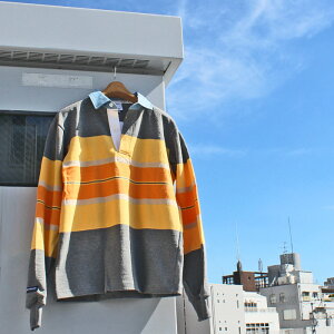 BARBARIAN "NEW JAPAN SIZE SPEC"@WFE-07 12oz REGULER LONG SLEEVE RUGBY JERSEY K[Vc ݕt Y  wr[EGCg DENIM COLLAR ݃fj@H ~ WINTER Ji_@OXFORD/YELLOW/VEGASGOLD/TANGERINE@S-XL@